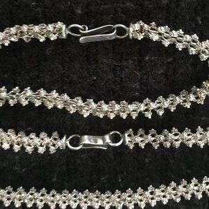 unique handtooled silver necklace/bracelet set